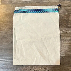 NEW Tory Burch Drawstring Accessories Travel Storage Cotton Beige